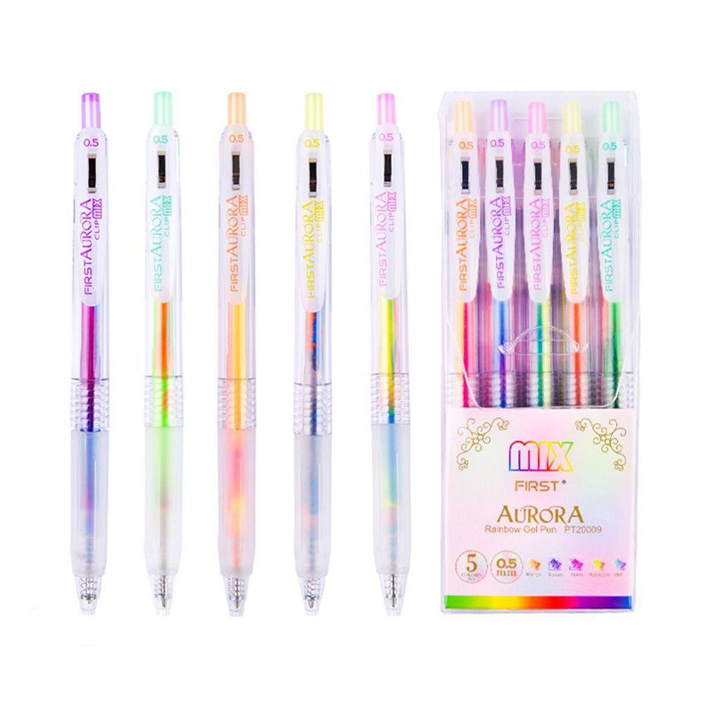 Mxbeauty Press Gradien Gel Pen Kreatif Kawaii Album Scrapbooking Tangan Akun Alat Tulis Siswa Perlengkapan Kantor Sekolah Menulis Menggambar Pena