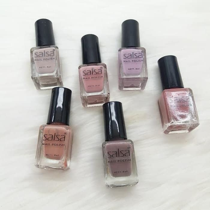 Qeila - Salsa Nail Polish 1 Box isi 6 Kutek Cat Kuku / Nude 01 / NudePink 02 / Glamour