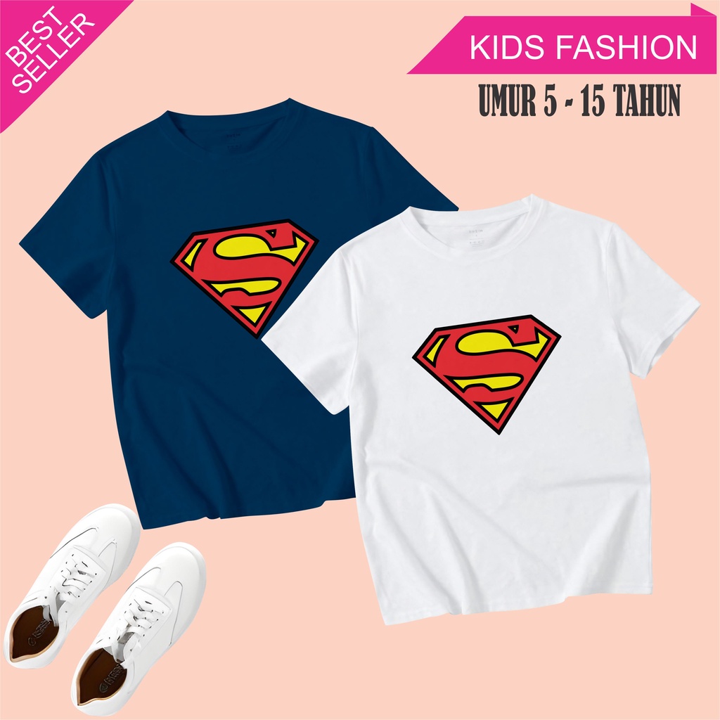 MichelleStore Kaos Anak Laki-Laki SUPERMAN Cotton Combed