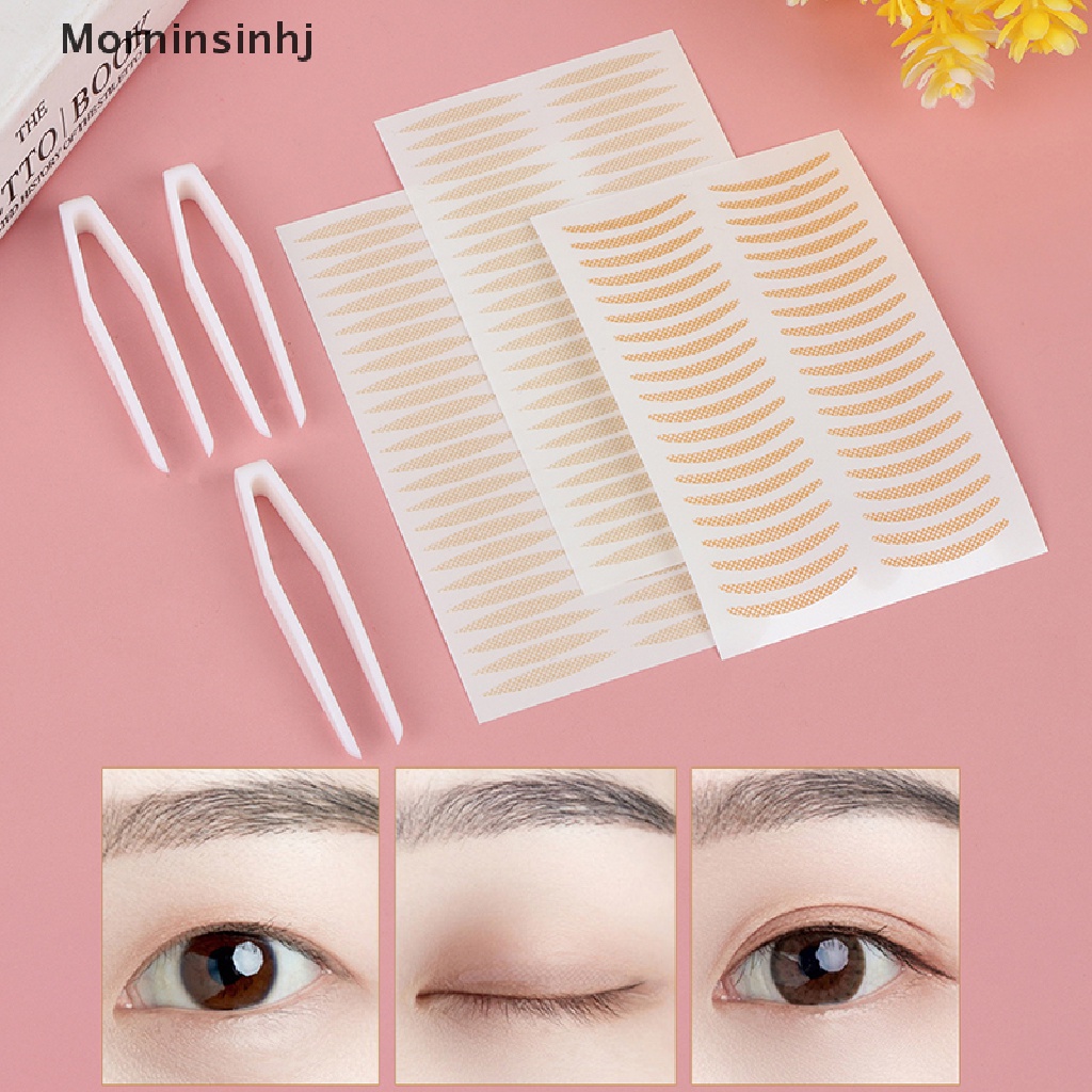 Mornin 200pcs Invisible Lace Mesh Double Eyelid Lift Strip Tape Perekat Sticke tweezer id