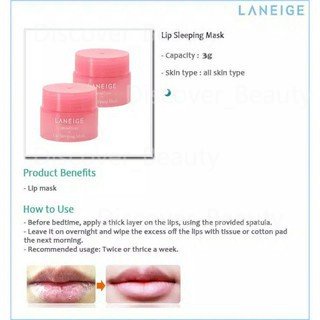 Laneige Lip Sleeping Mask Night Sleep 3g/Water Sleeping Mask 15ml