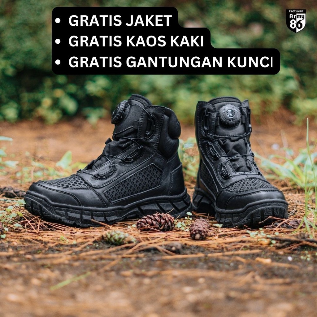 Sepatu PDL RAIDERS G2 Boots Polri TNI Tali Putar Riding hiking kulit asli Original Army86