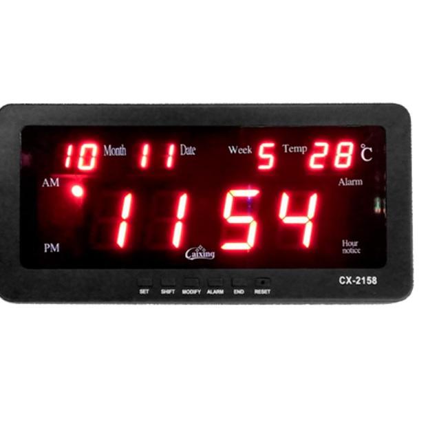 ۝ Jam Digital Meja dan Dinding CX-2158 Listrik Merah - Biru - Hijau - COMBI CAIXING ⅎ
