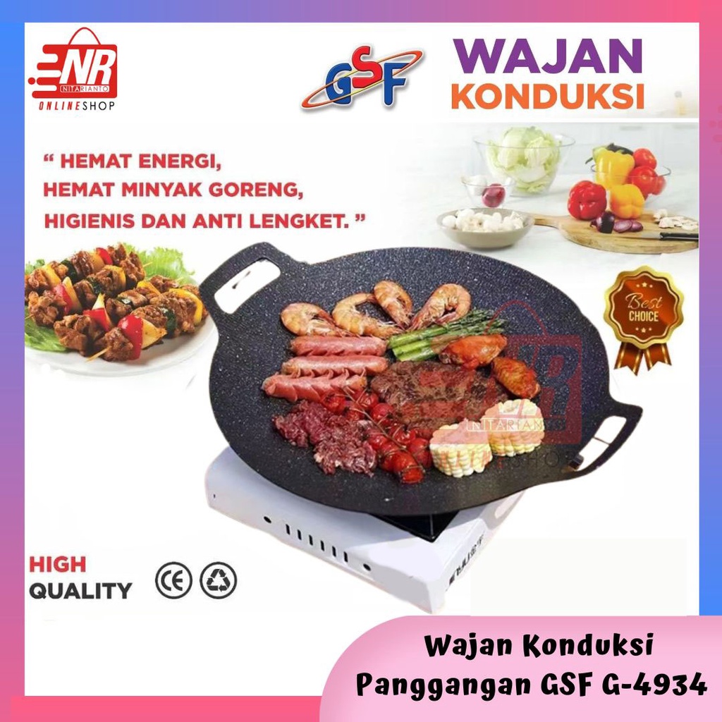 Wajan Konduksi GSF Alat Panggangan Grill Pan Panci Korea Wajan Anti Lengket Wajan Martabak Telur Wajan Besar