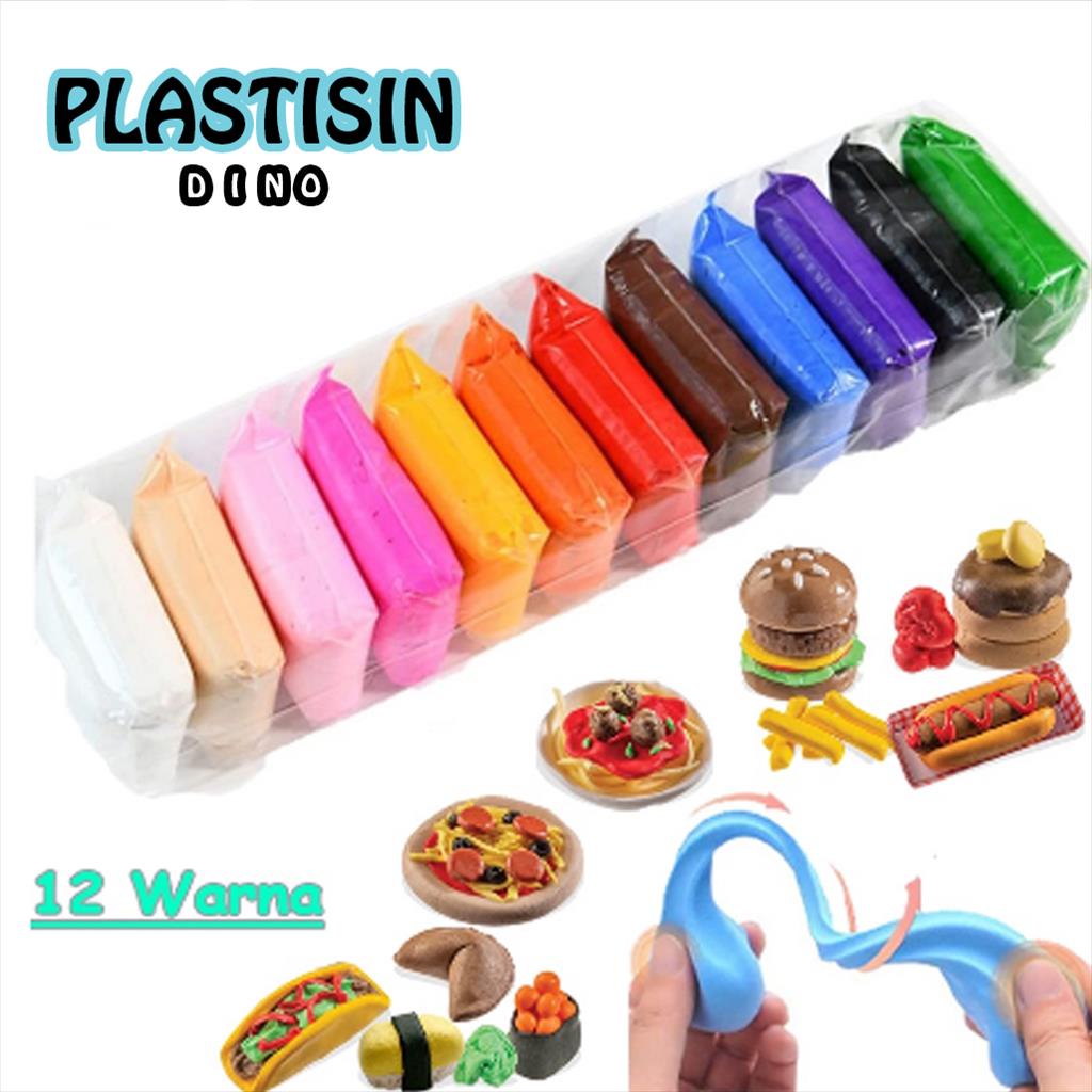 Mainan Plastisin 12 Warna JUMBO / Polymer Clay / Mainan Edukatif / Plastisin Lembut dan Ultra Ringan / Plastisin Tidak Beracun YL1 ( YOGOBATA )