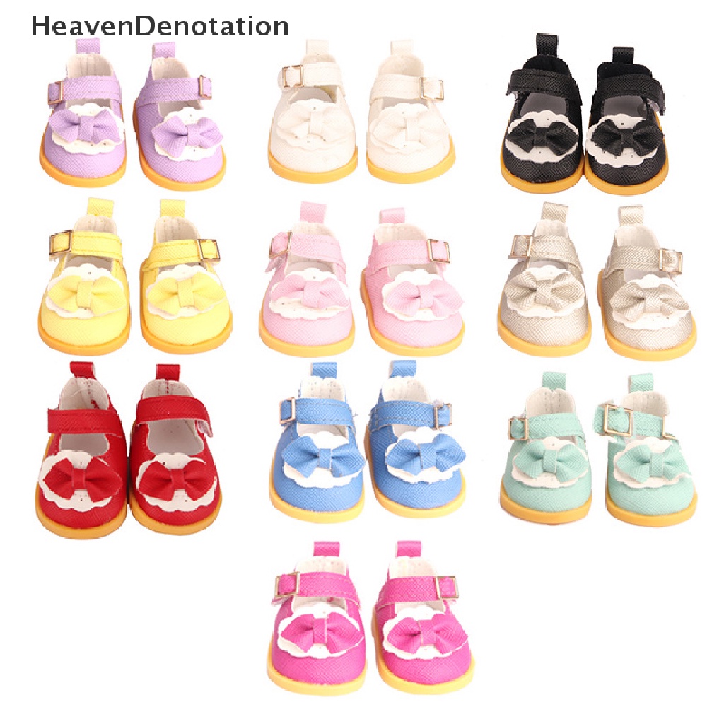 [HeavenDenotation] 5cm PU Leather Bow Doil Shoes Boots For 14 Inch American &amp; EXO Doll 1 / 6 Doll HDV