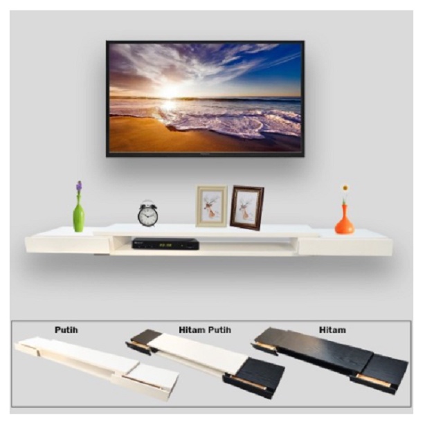 RAK AMBALAN TV AMBALAN DINDING MELAYANG GANTUNG LACI TEMPEL