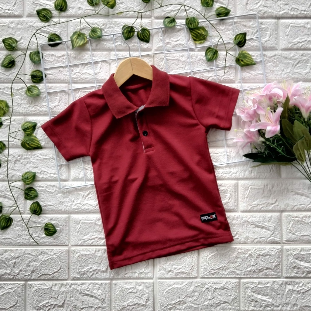 Kaos Polo Shirt Anak Laki Laki Kerah Kancing 1-10 Tahun