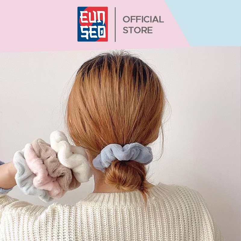 Ikat Rambut Fashion Korea Rabbit Hair Bulu Halus Kunciran Cepol Rambut Premium EUNSEO Scrunchie