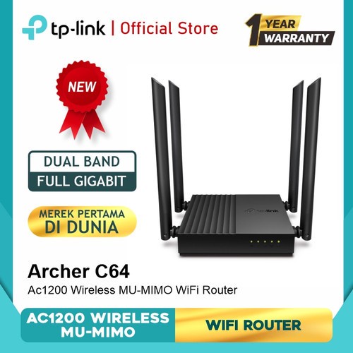 TP-LINK Archer C64 AC1200 Wireless MU-MIMO Gigabit Router-TPLINK