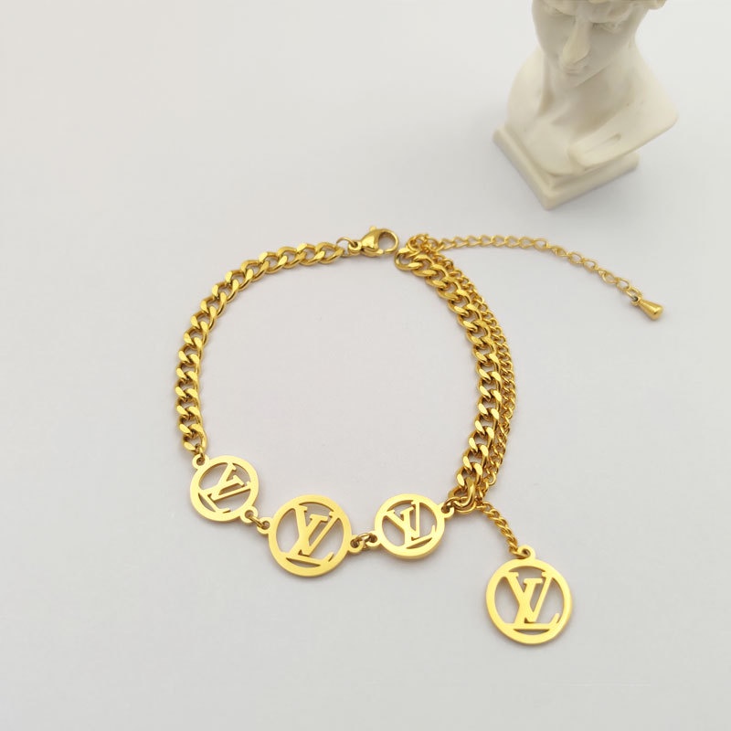 Gelang Model Hollow Aksen Rumbai Motif Tulisan | Gelang Tali Tangan Lapis Emas 18k | Aksesoris Wanita | Sendok Garpu Bahan Stainless Steel | Bahan Titanium Steel