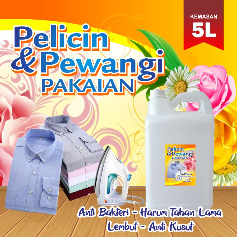 R-CLEAN Pelicin setrika dan Pewangi Pakaian aneka aroma wangi kemasan JURIGEN 5 liter