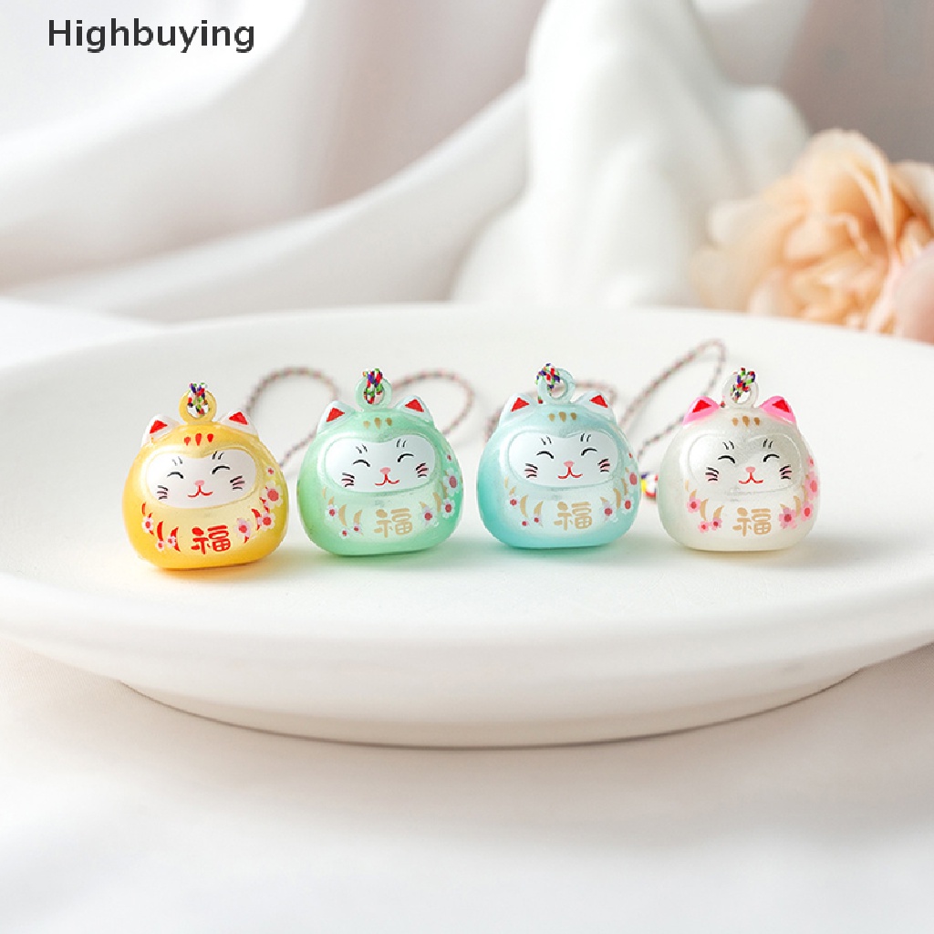 Hbid Lucu Kartun Kucing Beruntung Bell Kerajinan Ornamen Hewan Kecil Gantungan Kunci Siswa Ransel Liontin Kreatif Dekorasi Lucky Key Ring Glory