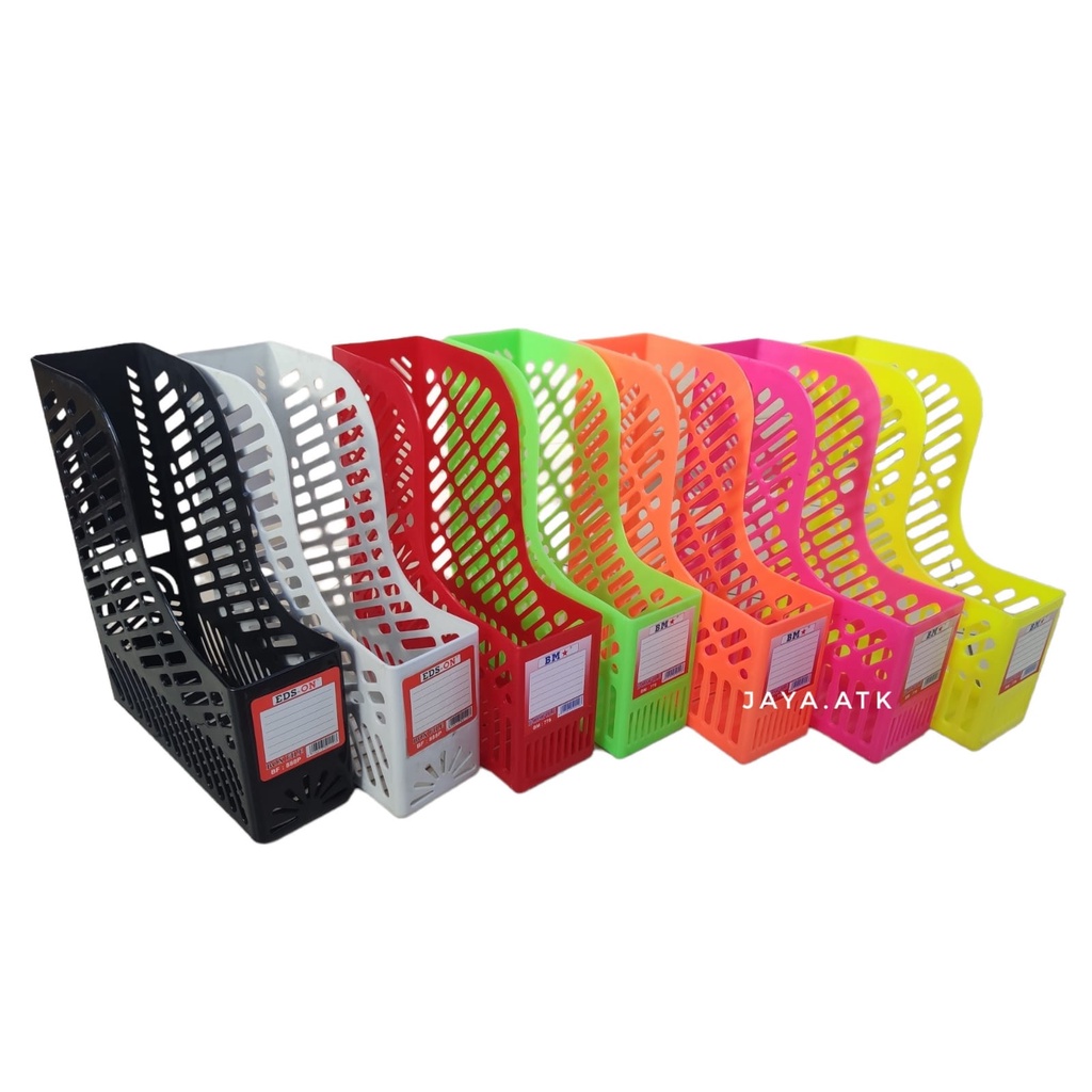 

BOX FILE KERANJANG PLASTIK BOKS DOKUMEN FOLIO WARNA RAK BUKU MAGAZINE HOLDER TEBAL