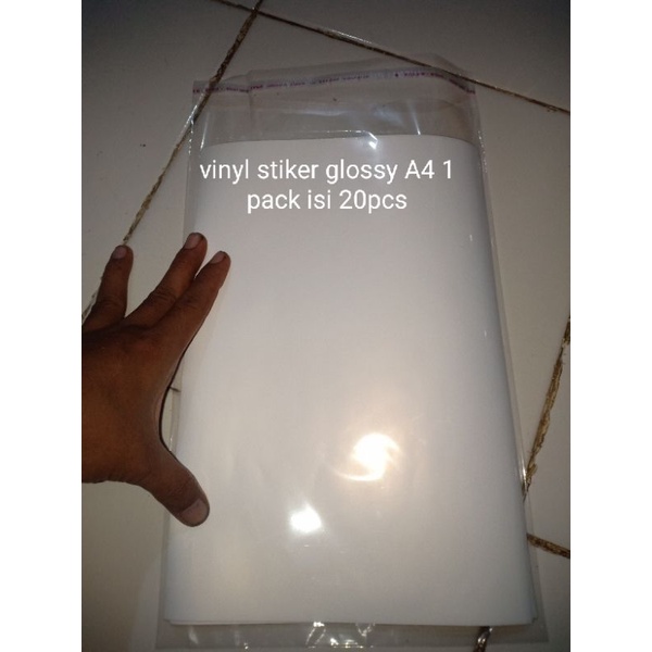 Kertas Sticker Vinyl Glossy 190GR gsm A4 waterproof 20pcs per pack