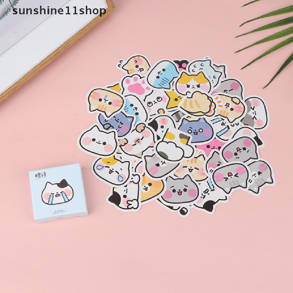 Sho 45Pcs Kucing Lucu Stiker Vinyl Decals Hewan Kitten Sticker Untuk Botol Laptop Komputer Telepon DIY Diary Scrapbooking Dekorasi N