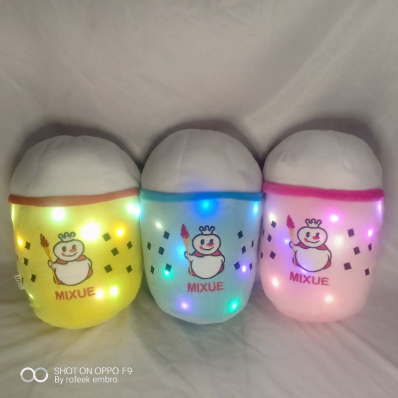 BANTAL ICE MIXUE NYALA LED,MAINAN ANAK tinggi 30cm