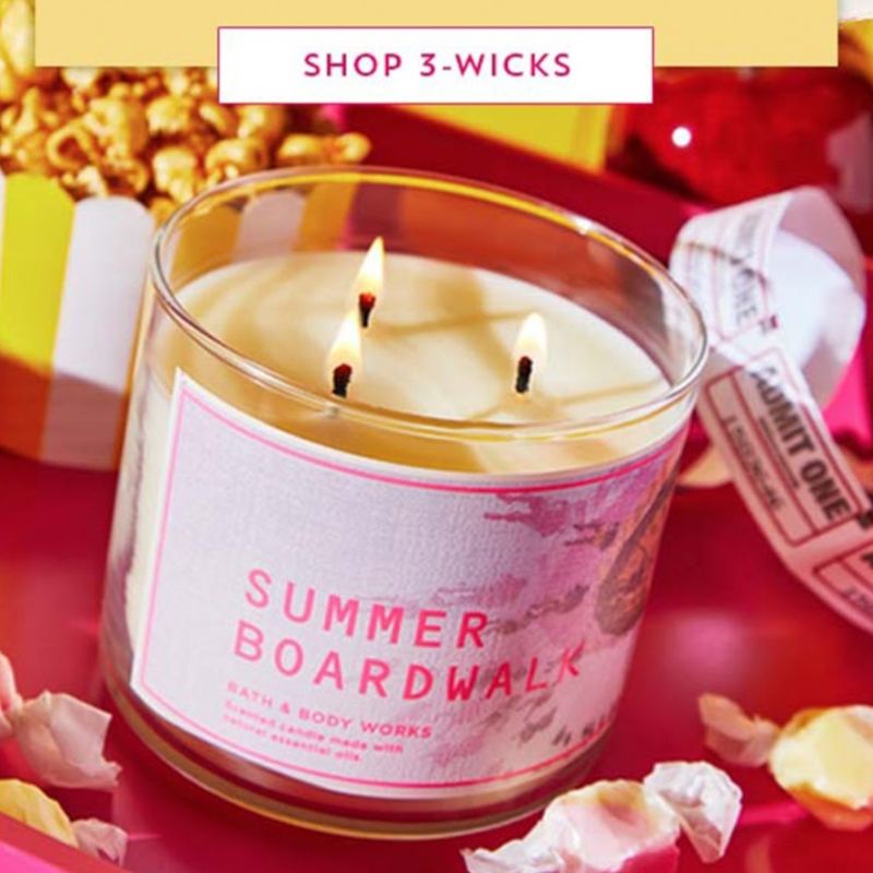 BATH &amp; BODY WORKS BBW SUMMER BROADWALK 3 WICK CANDLE 411 G