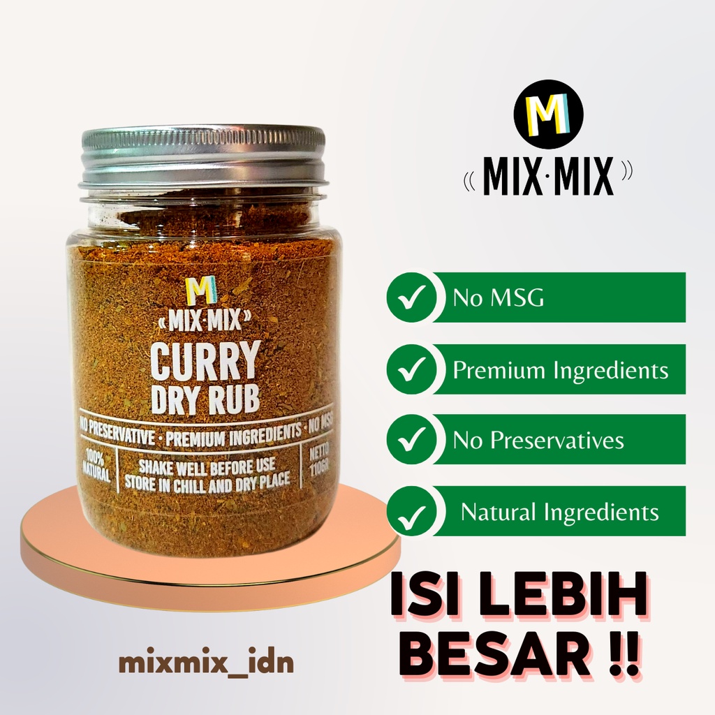 Mixmix Curry Dry Rub Bumbu Marinasi Serbaguna 110 GRAM All Purpose Seasoning