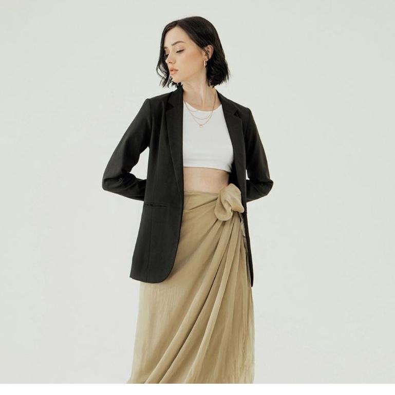 Best Seller Blazer Wanita Korea Panjang / Blezer Long Crop Casual / Jas Outer Basic Kekinian