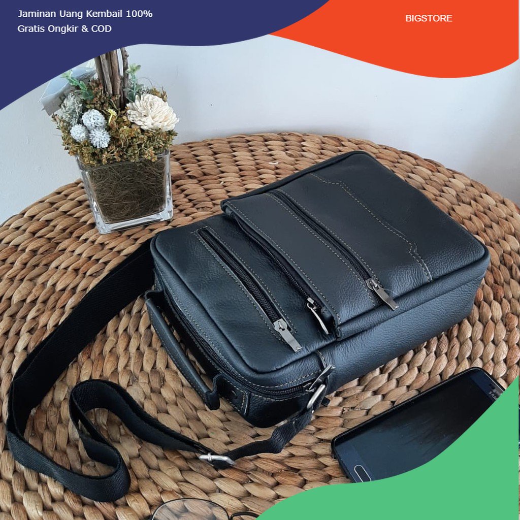 TAS KULIT PRIA SELEMPANG ASLI MOTIF JERUK GARUT SUKAREGANG