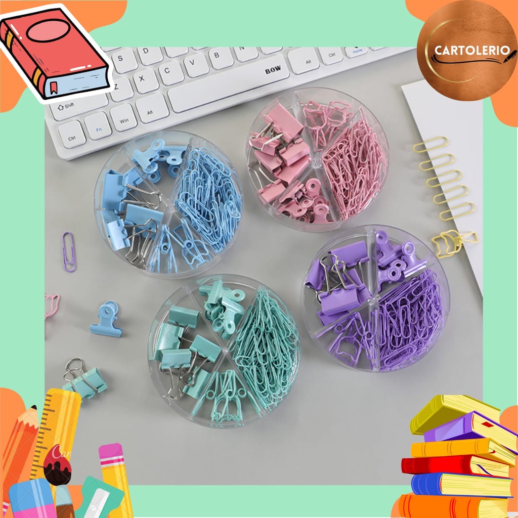 

Kombinasi Klip Penjepit Kertas / Binder Clip and Push Pin Set AT0040