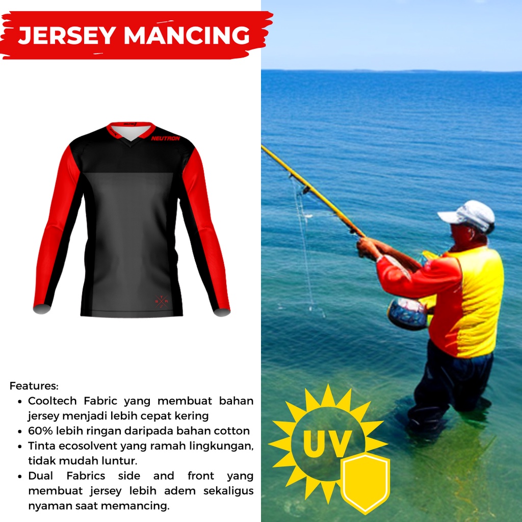 Jersey Mancing C3 Anti UV dengan Bahan Adem dan Nyaman, Cepat Kering