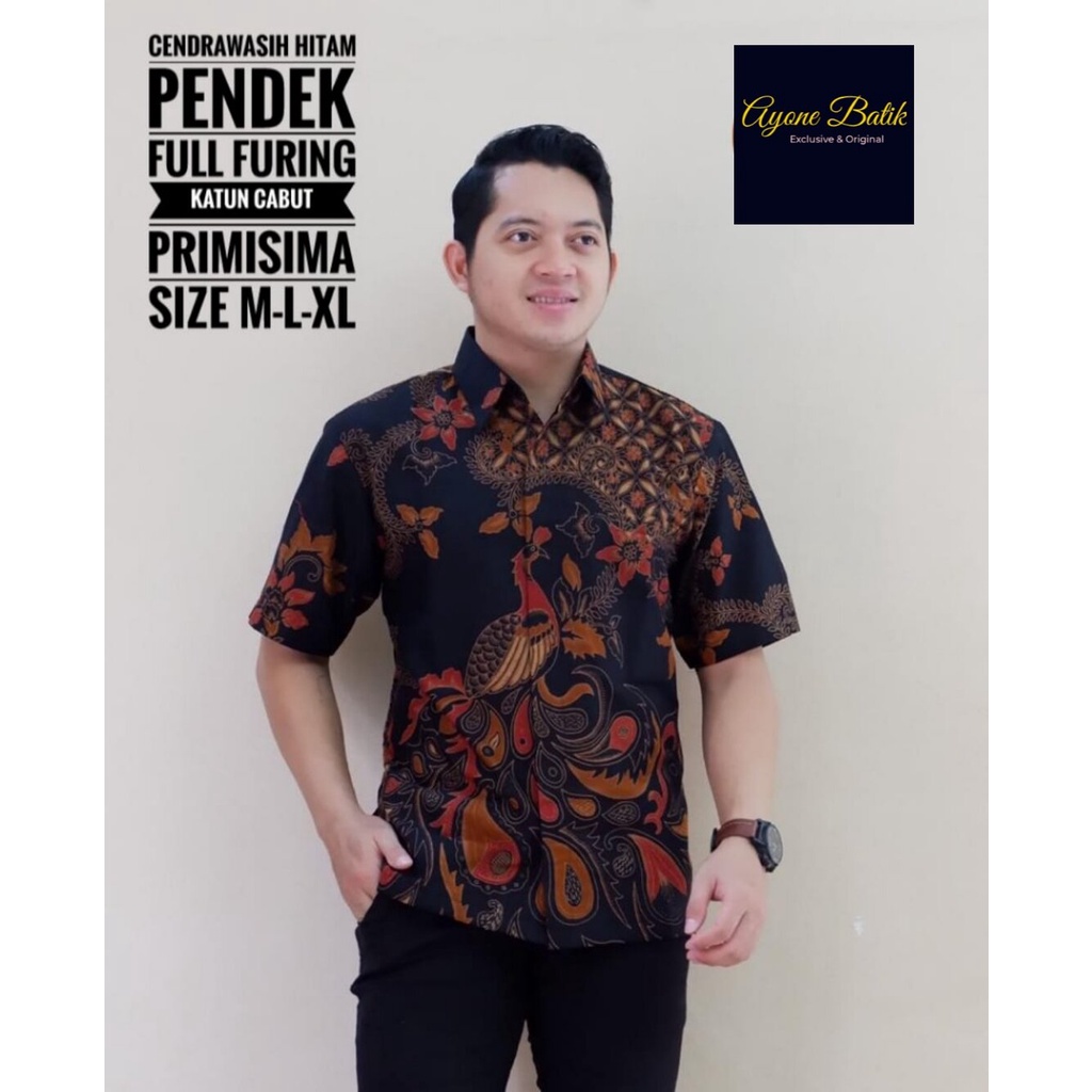 Kemeja Batik Premium CENDRAWASIH HITAM Lengan Panjang Pendek Lapis Furing Ready Size M-XXL Baju Batik Pria Terbaru 2023 Mewah Kemeja Batik Kondangan Terbaru Kemeja Batik Modern Cendrawasih Hem Batik Cowok Kekinian