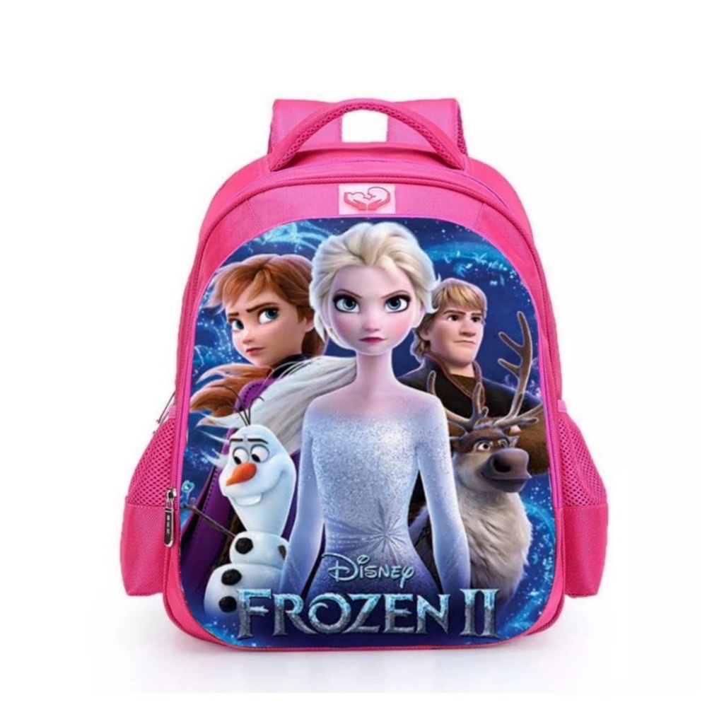 TERBARU RANSEL ANAK MOTIF KARTUN UKURAN 38X13X26 CM - TAS SEKOLAH TK-SD RANSEL ANAK PEREMPUAN KARAKTER TAS FROZEN IMPORT 3D EMBOSS BAHAN DINIR 300