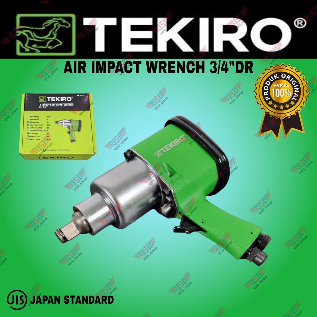 Tekiro Air Impact Wrench 3/4&quot;DR Alat Pembuka Baut Pengencang Baut Mur