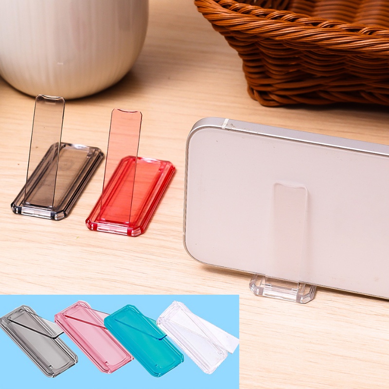 Desktop Holder Tipe Strip Transparan Dapat Disesuaikan Portabel Untuk Penyangga Gaya Bracket Meja Ponsel/Plastik