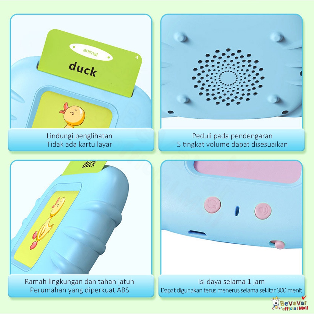 BEVAVAR Bright Crown Card Early Education Bilingual Device / Mainan Flash Card Inggris
