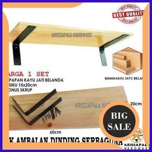sparepart Rak Ambalan Tempel Dinding Serbaguna Harga 1 Set Besi Siku Penyangga Plus Papan