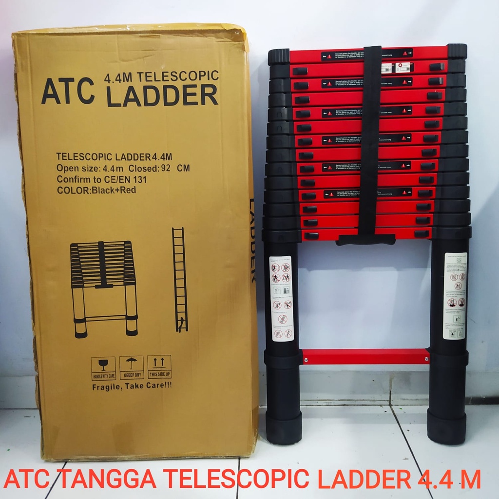 ATC Tangga Ladder Telescopic 4.4m (Merah Hitam)