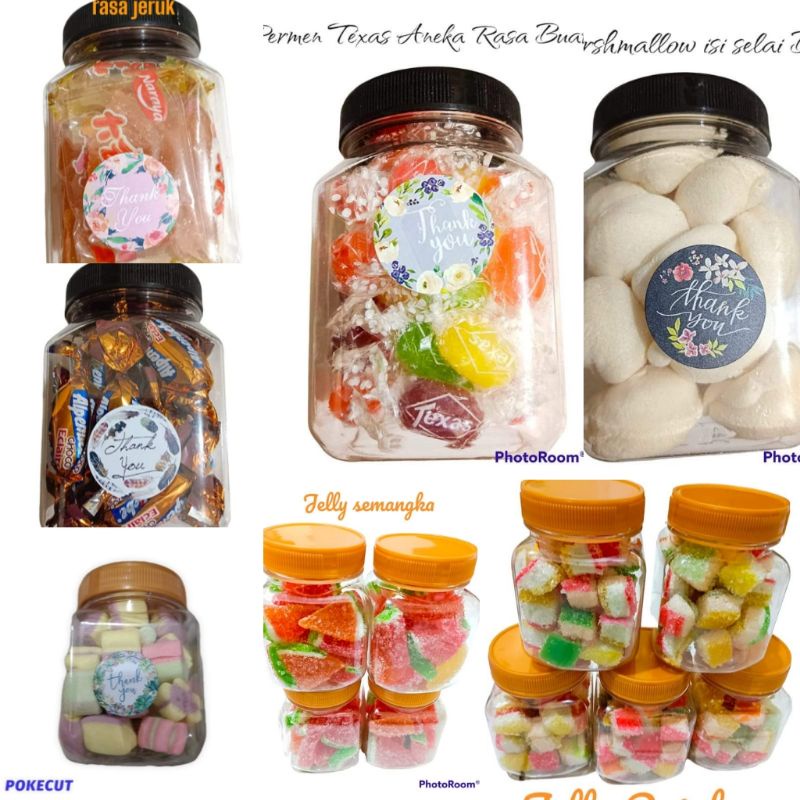

aneka permen dan marsmellow kemasan toples 200ml