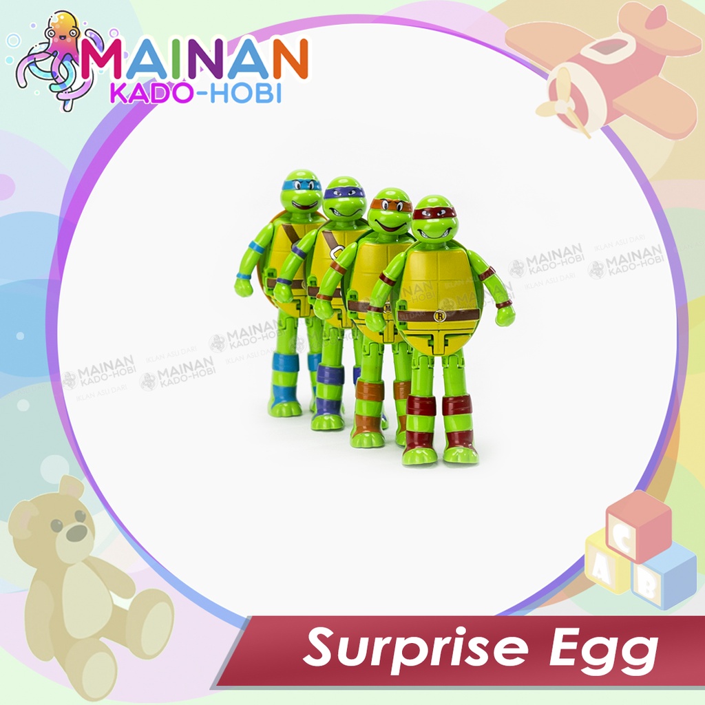 KADO HADIAH MAINAN ANAK SURPRISE EGG TELUR ACTION FIGURE NINJA TURTLE