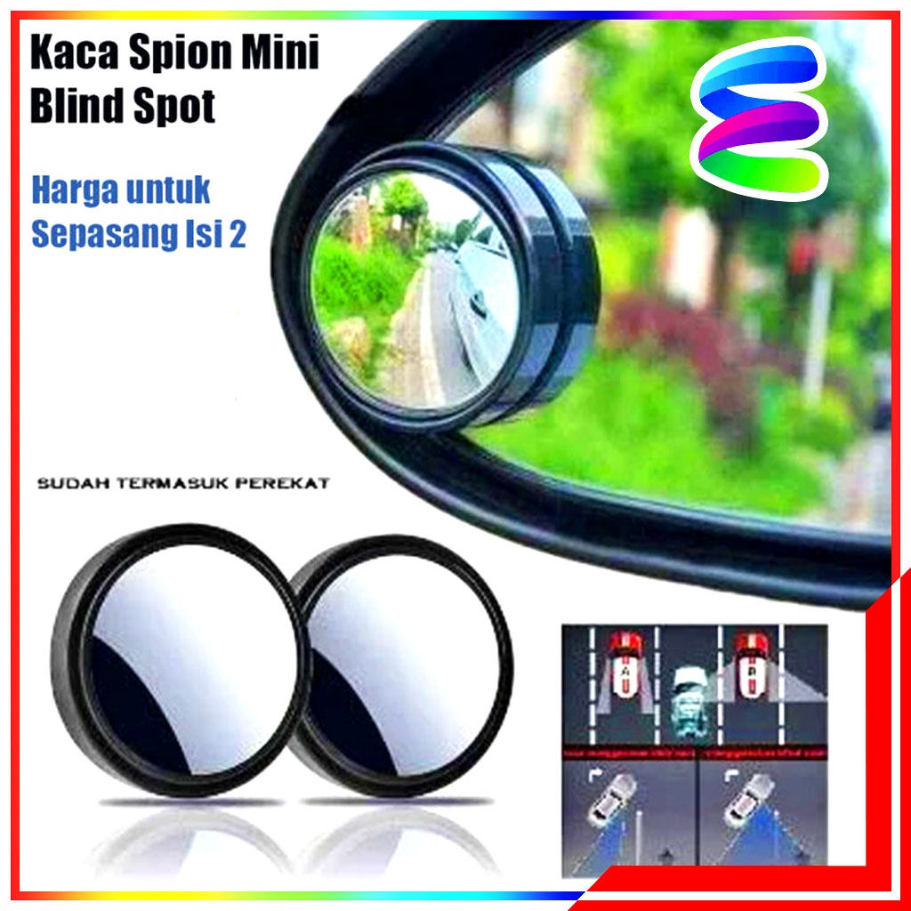 2 Pcs Blind Spot Mirror Kaca Spion Kecil Bulat Mobil Motor - Blindspot Mirror Set Kaca Spion Bulat Kaca Bulat Tambahan Spion Isi 2