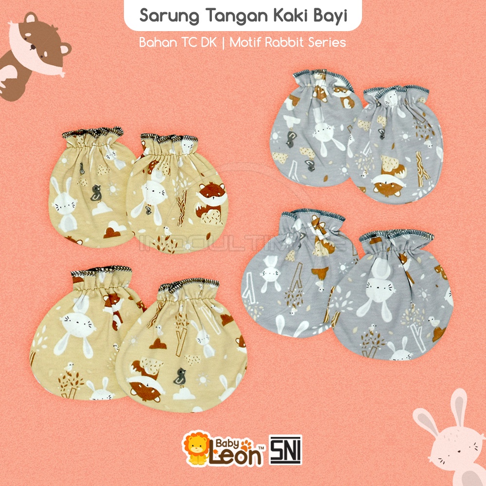 DS-121 Sarung Tangan + Sarung Kaki Bayi  2in1  Newborn BABY LEON Sarung Tangan Dan Kaos Kaki Baby New