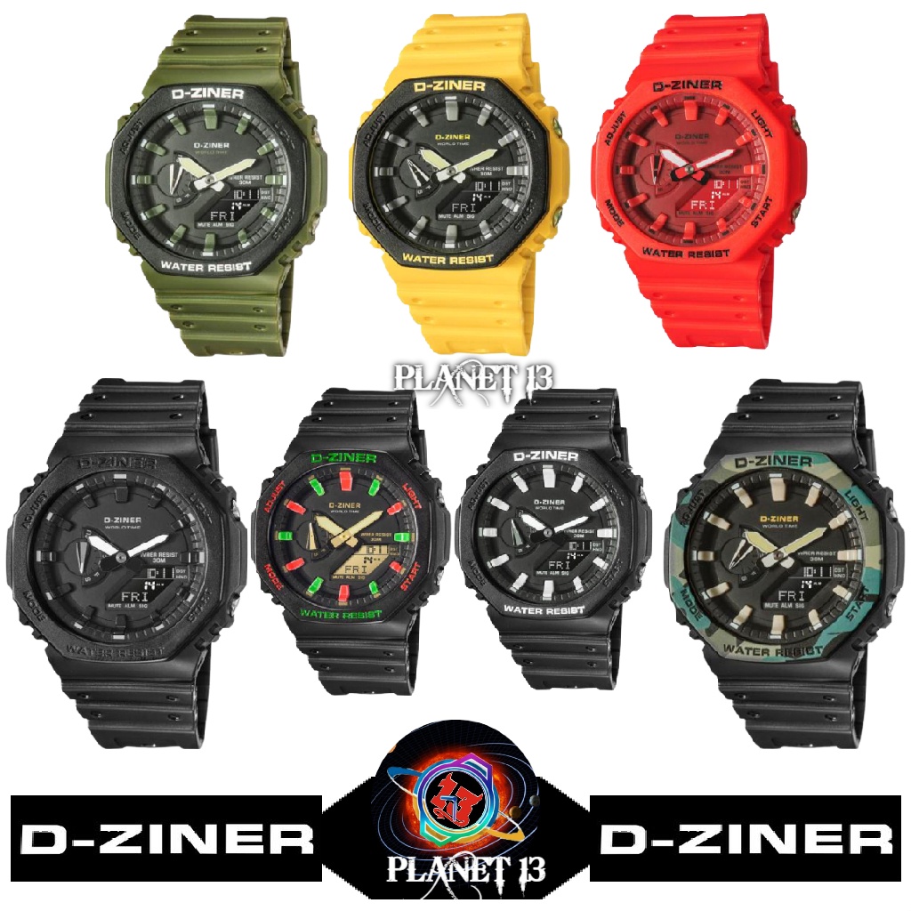 D-ZINER 8287 Jam Tangan Pria D-ZINER Original DZ-8287 Dualtime SERIES