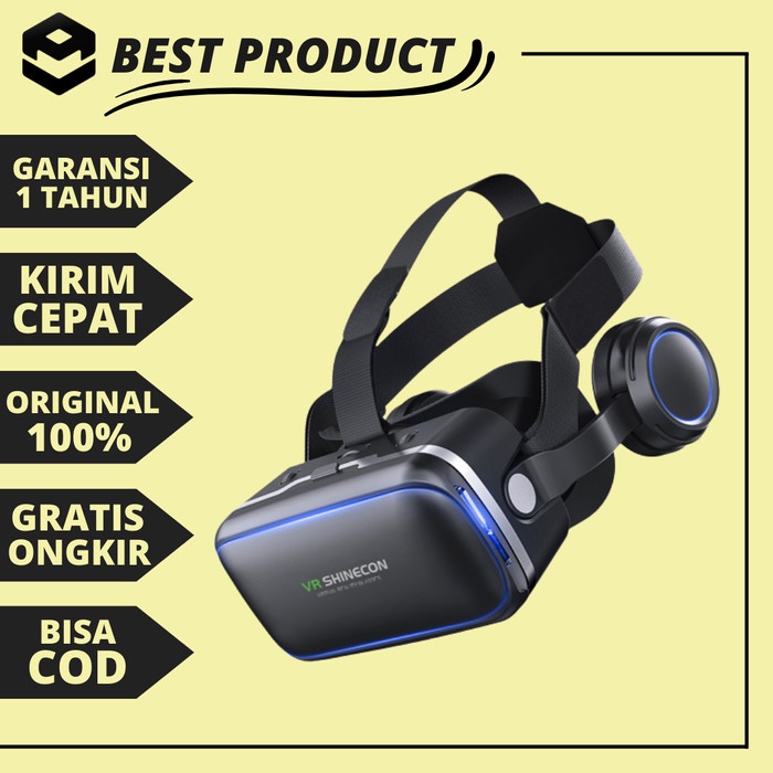 Vr Virtual Reality Box Vr 3D Original Shinecon 6.0 With Headphone 7 Inch