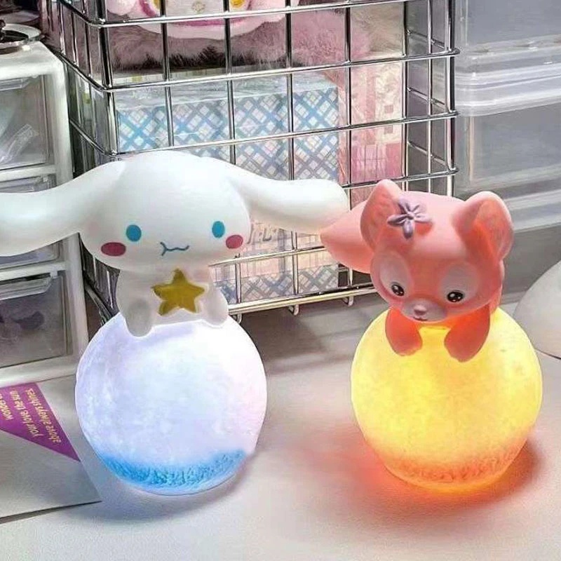 1pc Lucu Lampu Malam Kartun Glow Dekorasi Kue Ornamen Mainan Anak Sanrio Bedside Lamp Hadiah Ulang Tahun Anak