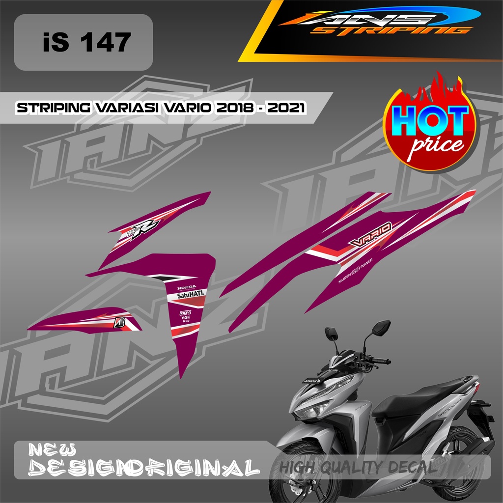 DECAL VARIO STRIPING 110 OLD / HONDA VARIO LIST DECAL BODY SEMI FULL / STIKER KERETA VARIO TECHNO IS147