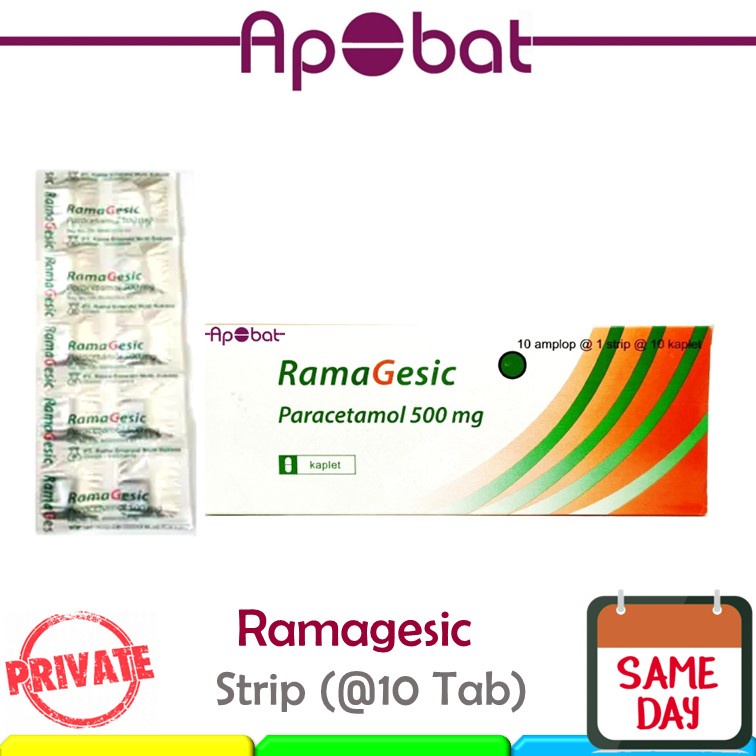 - ApObat - Ramagesic STRIP Obat Panas Demam Nyeri Paracetamol Parasetamol Tablet Ramagesik Rama Gesi