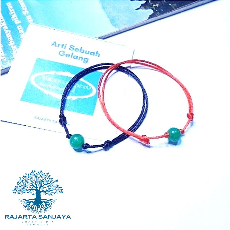 Original Handmade Rajarta Gelang Tali Handmade Rajarta Batu Giok