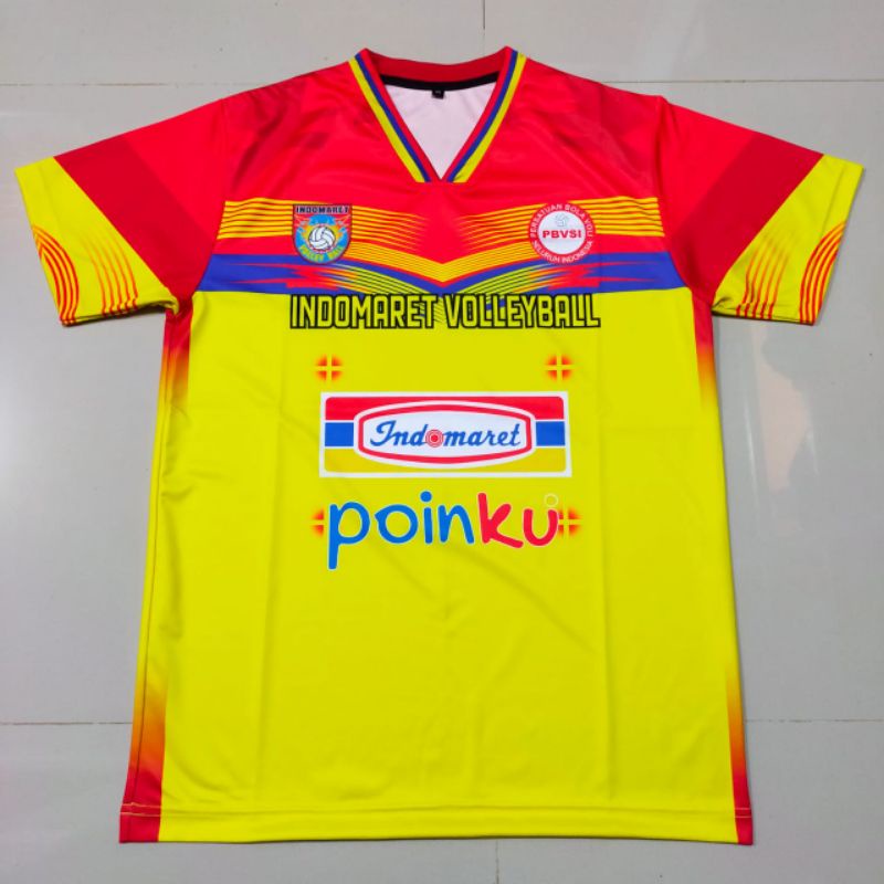 Jersey olahraga full printing bahan serena Jersey livoli Indomaret kaos voli Indomaret kostime voli