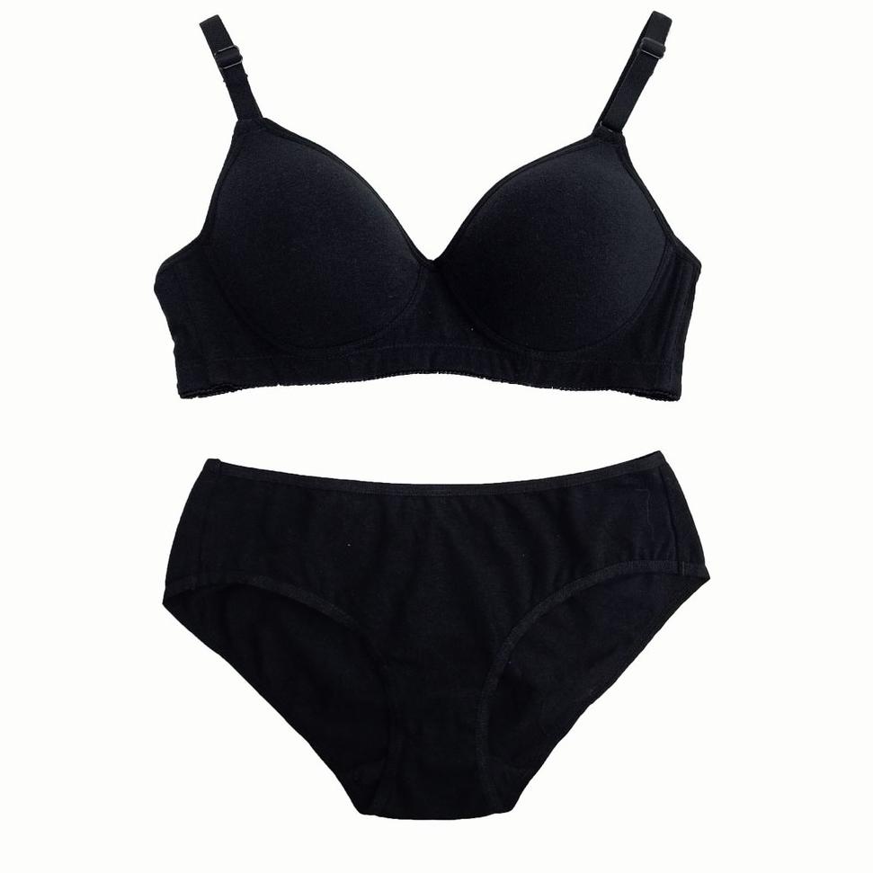 New Stock [BEST SELLER] Pierre Cardin Natural Cotton Bra & Panty Set 607-63B Lembut dan Nyaman