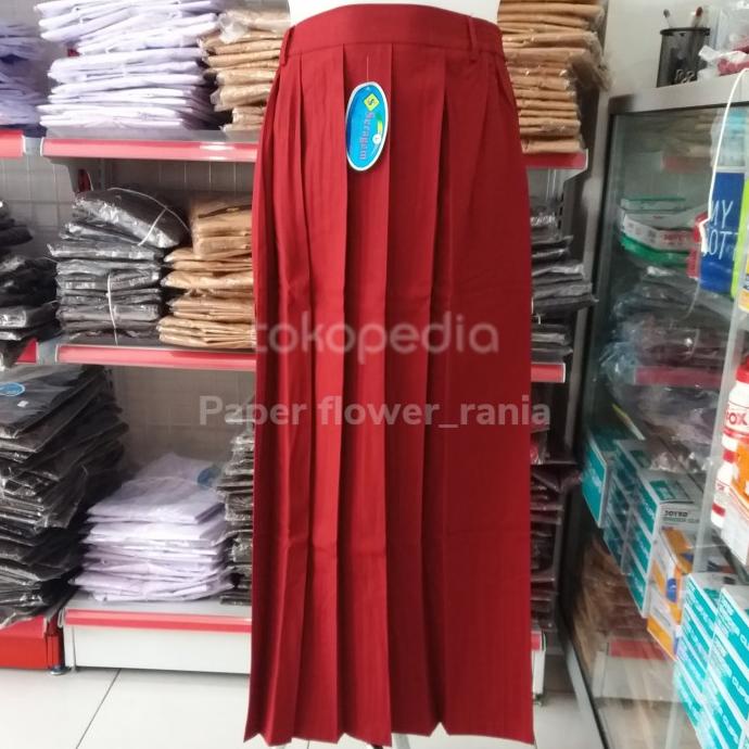 Rok Seragam Sekolah SD / Seragam Rok Rempel Panjang Merah / Rok SD