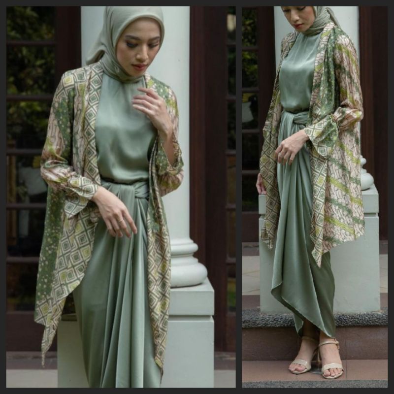 New Outer Viscose Sage Green Akita ID L-XL bisa COD / Kebaya Viscose Kebaya Akita Preloved Akita id 
