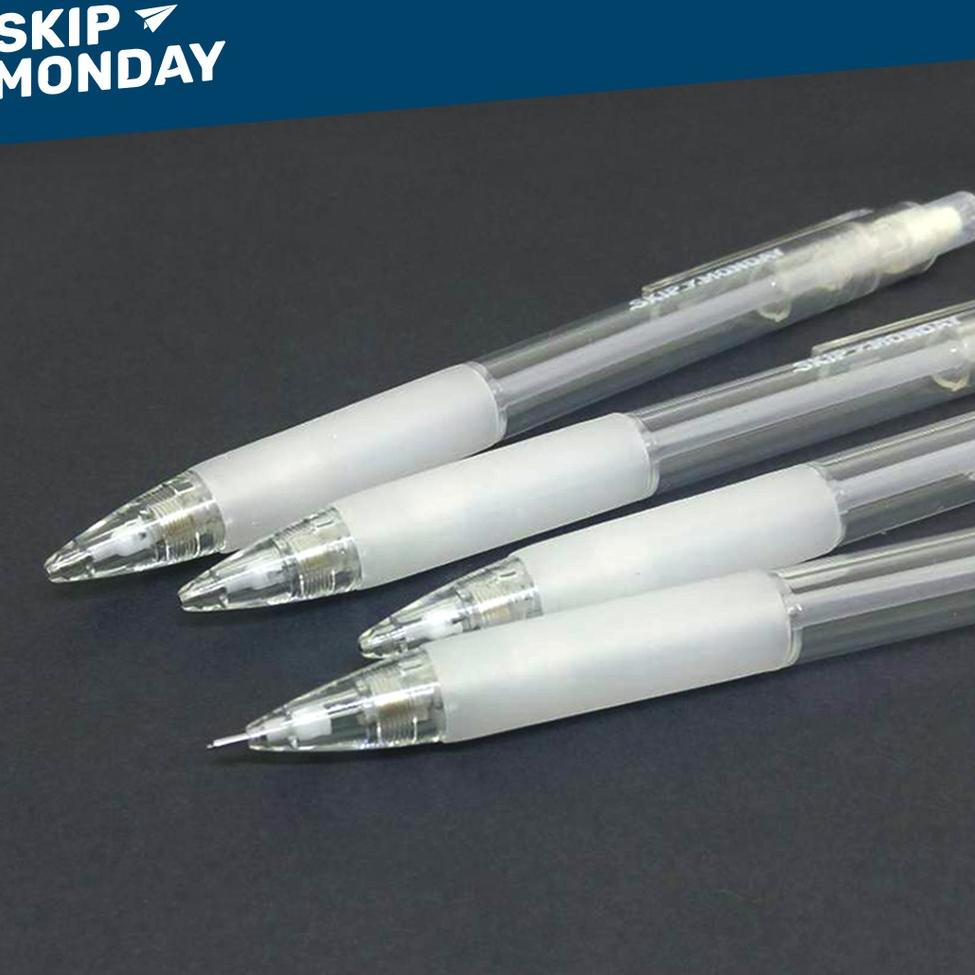 

K95 Skip Monday Mechanical Pencil Transparent 0.5 mm pensil mekanik cetek ala MUJI pentel caplet PROMO SPESIAL ㅄ