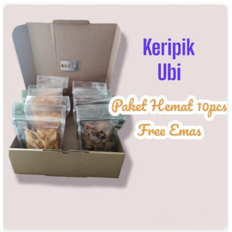

Paket Hemat Kripik Ubi 10 pcs free gold